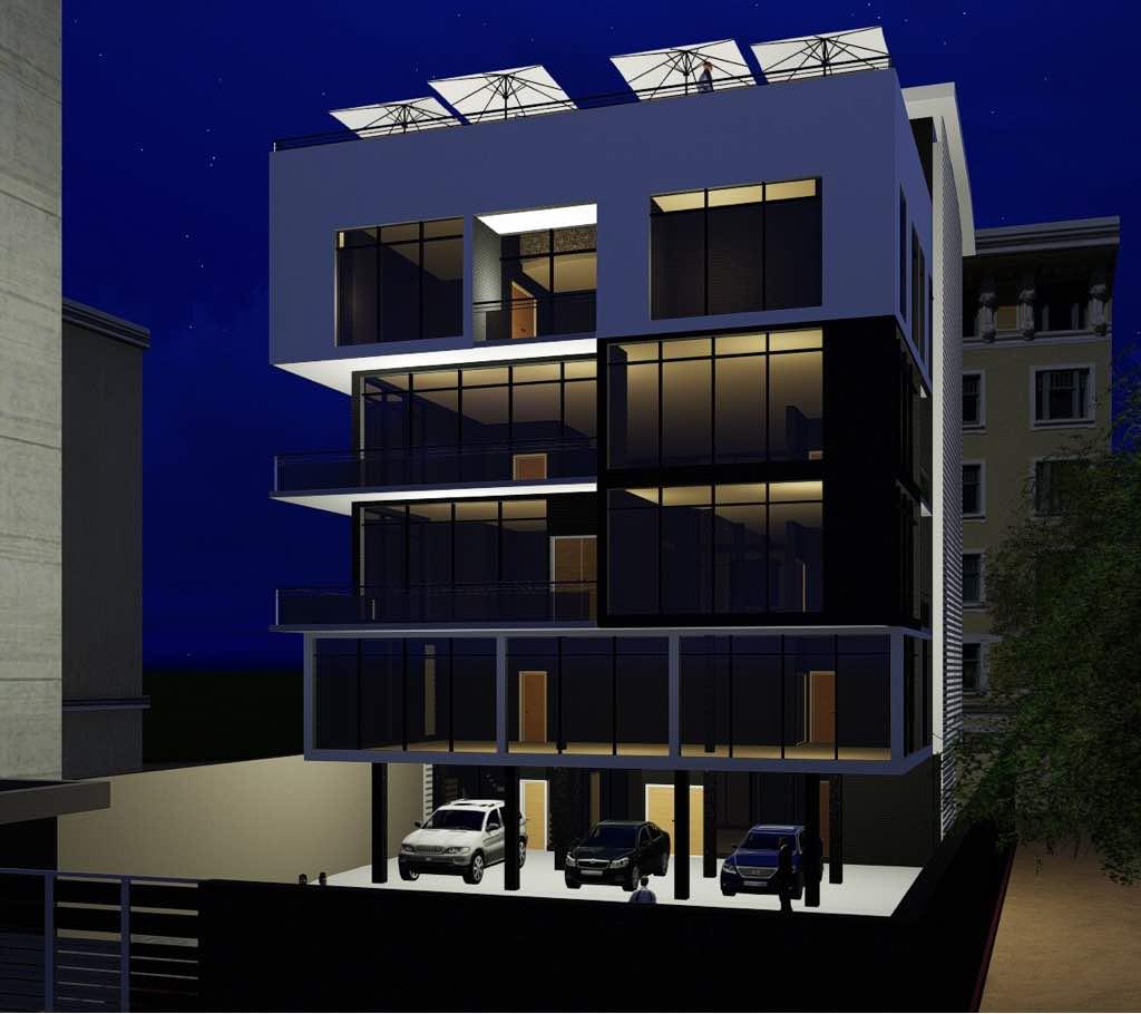 Architectural render — residential building